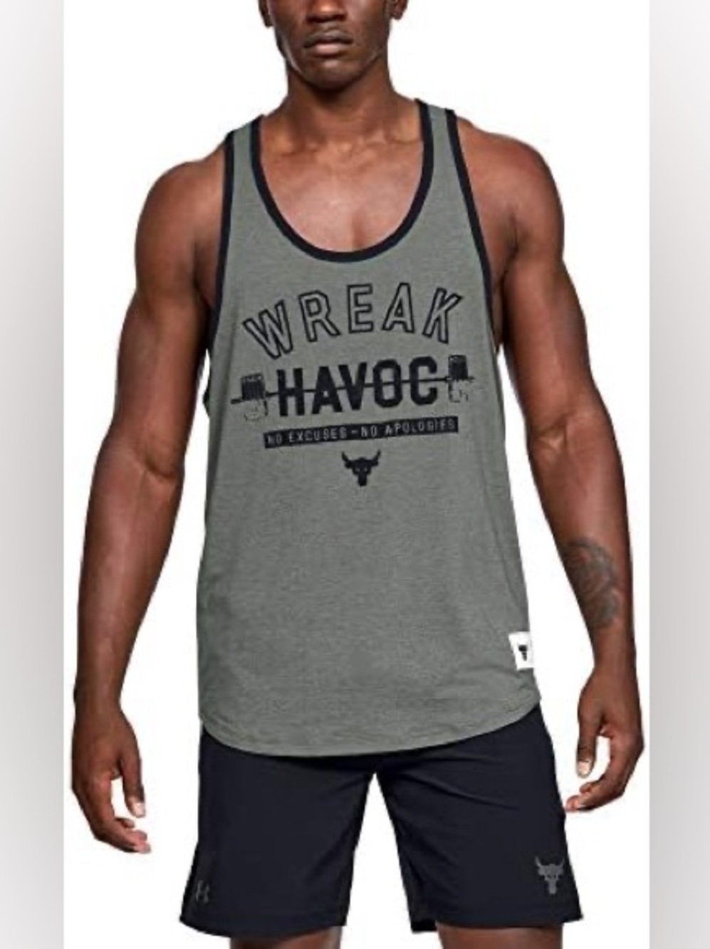 Under Armour Project Rock Wreak Havoc Tank Top in Grey, Men’s size Medium